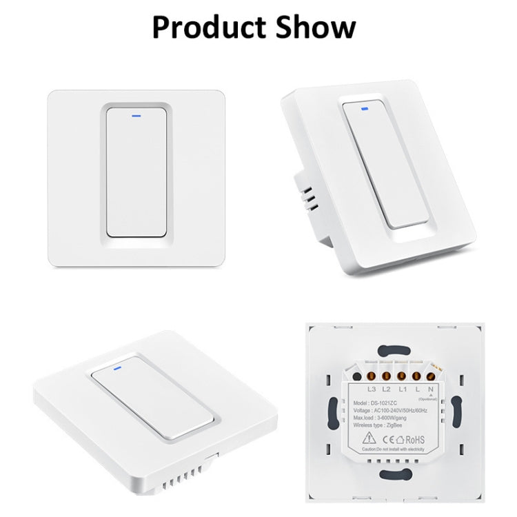 Tuya ZigBee Smart Single-fire Zero-fire Sharing Switch Phone Control Voice Panel EU Plug, Spec: 1 Button - Smart Switch by PMC TechLife | Online Shopping South Africa | PMC TechLife