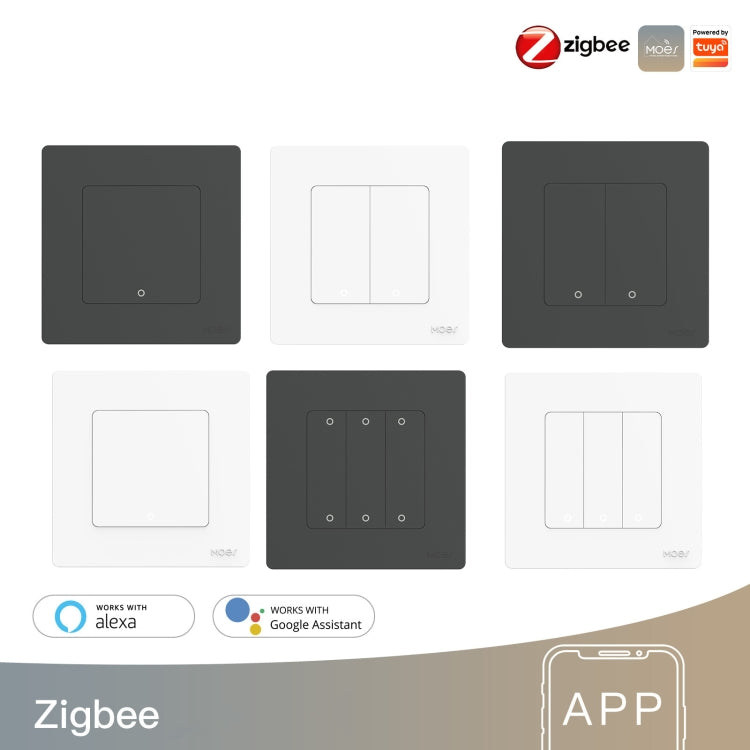 Tuya ZigBee Smart Single-fire Zero-fire Sharing Timing Voice Wall Switch EU Plug, Style: 2 Ways (Gray) - Smart Switch by PMC TechLife | Online Shopping South Africa | PMC TechLife