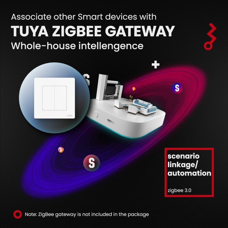 Tuya ZigBee Smart Single-fire Zero-fire Sharing Timing Voice Wall Switch EU Plug, Style: 3 Ways (Gray) - Smart Switch by PMC TechLife | Online Shopping South Africa | PMC TechLife