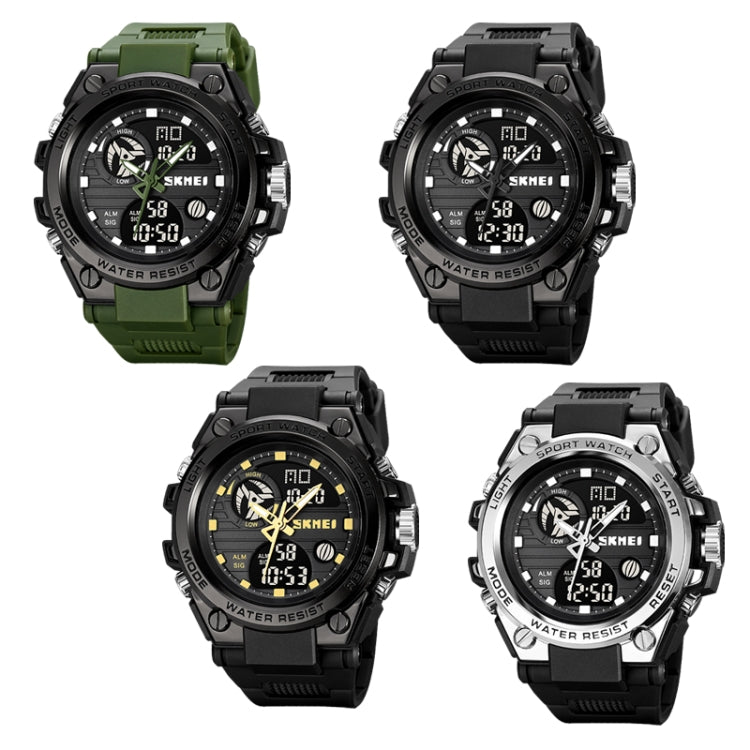 SKMEI 2031 Multifunctional Outdoor Waterproof Chronograph Men Sports Watch(Army Green) - Silicone Strap Watches by SKMEI | Online Shopping South Africa | PMC Jewellery | Buy Now Pay Later Mobicred