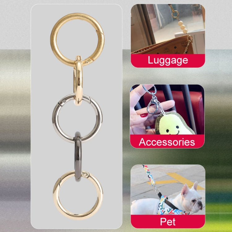 20pcs Zinc Alloy Spring Ring Metal Open Bag Webbing Keychain, Specification: 6 Points Light Gold - free shipping - PMC TechLife - Order now!