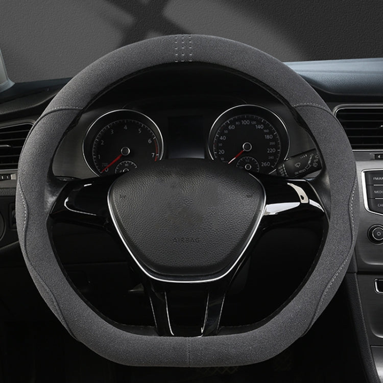 Turned Fur D Type Steering Wheel Cover, Size: 38cm(Gray) - free shipping - PMC TechLife - Order now!