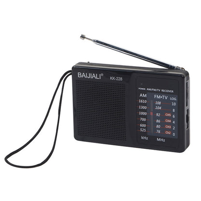 BAIJIALI BJL228 Retro Portable Two Band FM AM Radio Built-in Speaker(Black) - Radio Player by BAIJIALI | Online Shopping South Africa | PMC Jewellery