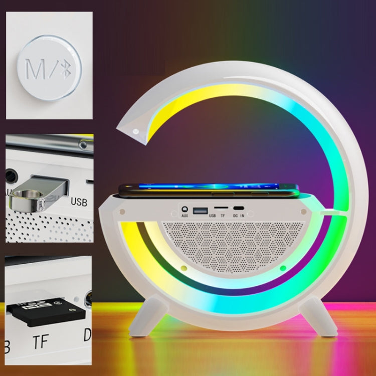 DH001 Smart Wireless Charging Ambient Light Bluetooth Speaker(White) - Desktop Speaker by PMC Jewellery | Online Shopping South Africa | PMC Jewellery