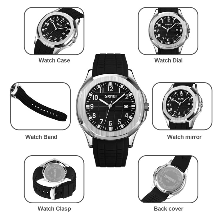 SKMEI 9286 Outdoor Sports Multifunctional Men Waterproof Quartz Watch(Black Belt  White Noodles) - Alloy Watches by SKMEI | Online Shopping South Africa | PMC Jewellery | Buy Now Pay Later Mobicred