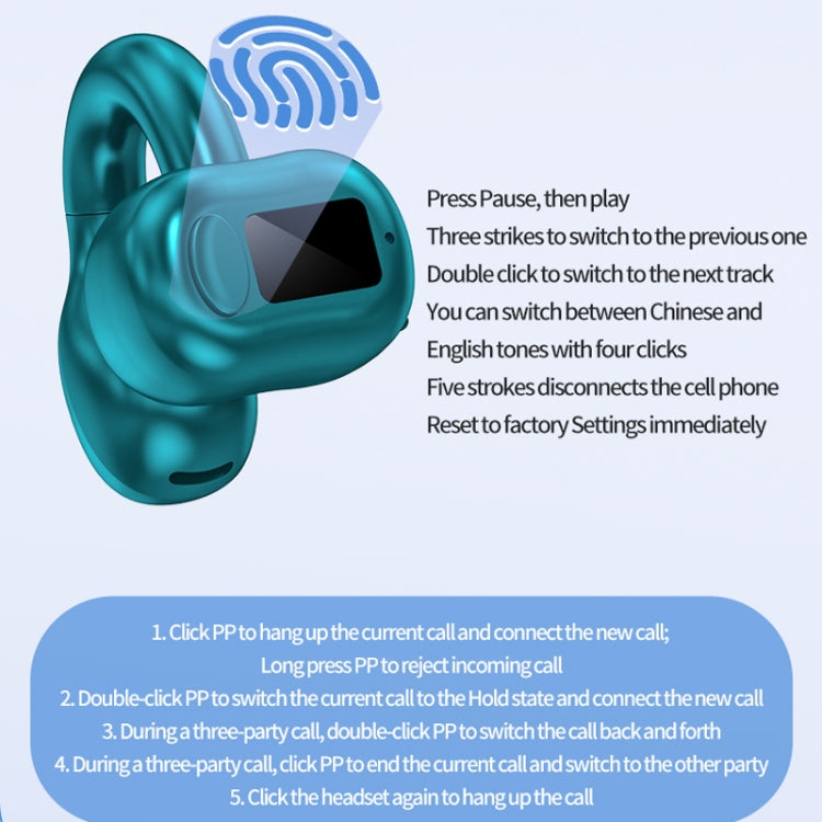 M10 IPX5 Waterproof Ear Clip Bluetooth Earphones, Style: Doble White - Bluetooth Earphone by PMC TechLife | Online Shopping South Africa | PMC TechLife