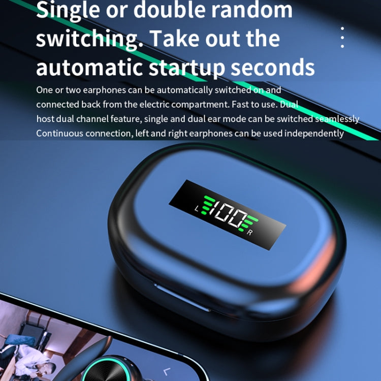 R201 With Charging Bin Hanging Ear Stereo Digital Display Bluetooth Earphones(Skin Color) - Bluetooth Earphone by PMC TechLife | Online Shopping South Africa | PMC TechLife