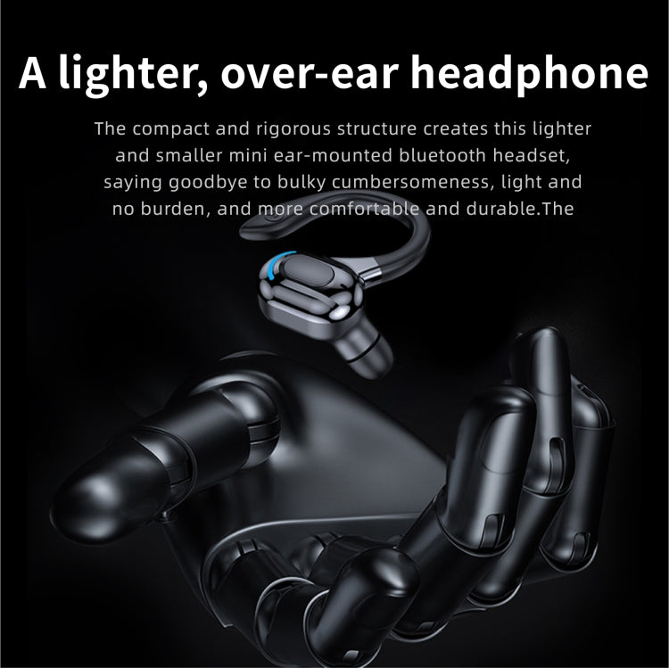 F8 Hanging Ear Stereo Wireless Bluetooth Earphones With Charging Bin(Blue Double Ear) - Bluetooth Earphone by PMC TechLife | Online Shopping South Africa | PMC TechLife