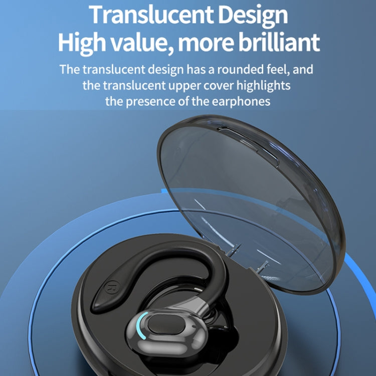 F8 Hanging Ear Stereo Wireless Bluetooth Earphones With Charging Bin(Blue Single Ear) - Bluetooth Earphone by PMC TechLife | Online Shopping South Africa | PMC TechLife