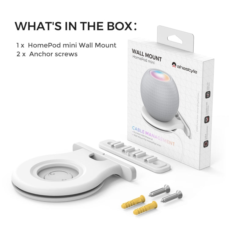 For Apple HomePod Mini AhaStyle PT149 Smart Speaker Stand(White) - Speaker Bracket by AhaStyle | Online Shopping South Africa | PMC TechLife