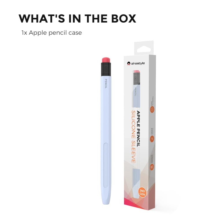 For Apple Pencil 1 AhaStyle PT180-2 Silicone Protective Case Anti-Slip And Anti-Drop Capacitive Pen Case(Sky Blue) - Pencil Accessories by AhaStyle | Online Shopping South Africa | PMC Jewellery | Buy Now Pay Later Mobicred