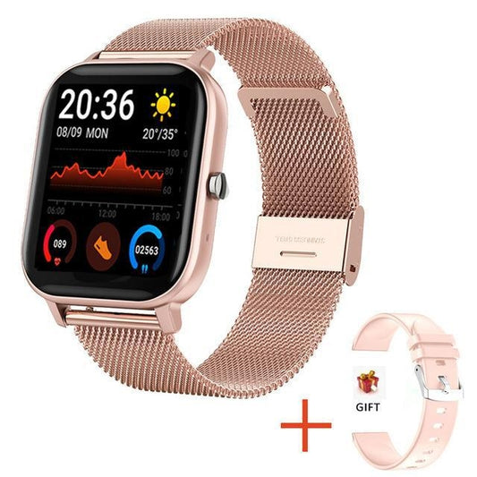 H10 1.69 inch Screen Bluetooth Call Smart Watch, Support Heart Rate/Blood Pressure/Sleep Monitoring, Color: Gold Net+Silicone - Smart Wear by PMC Jewellery | Online Shopping South Africa | PMC Jewellery