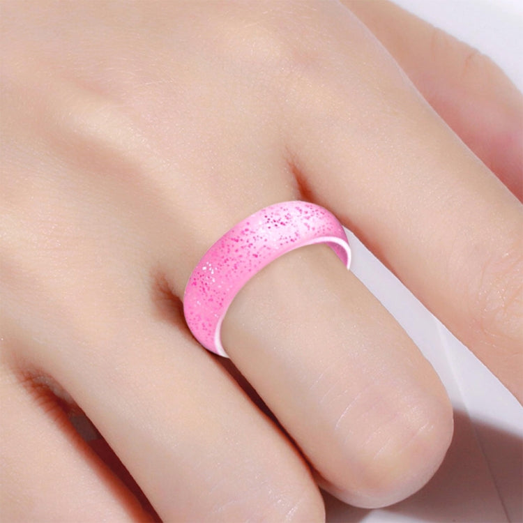 SH100 5.7mm Wide Silicone Ring Glitter Couple Ring No.6(Pink red) - Rings by PMC Jewellery | Online Shopping South Africa | PMC Jewellery