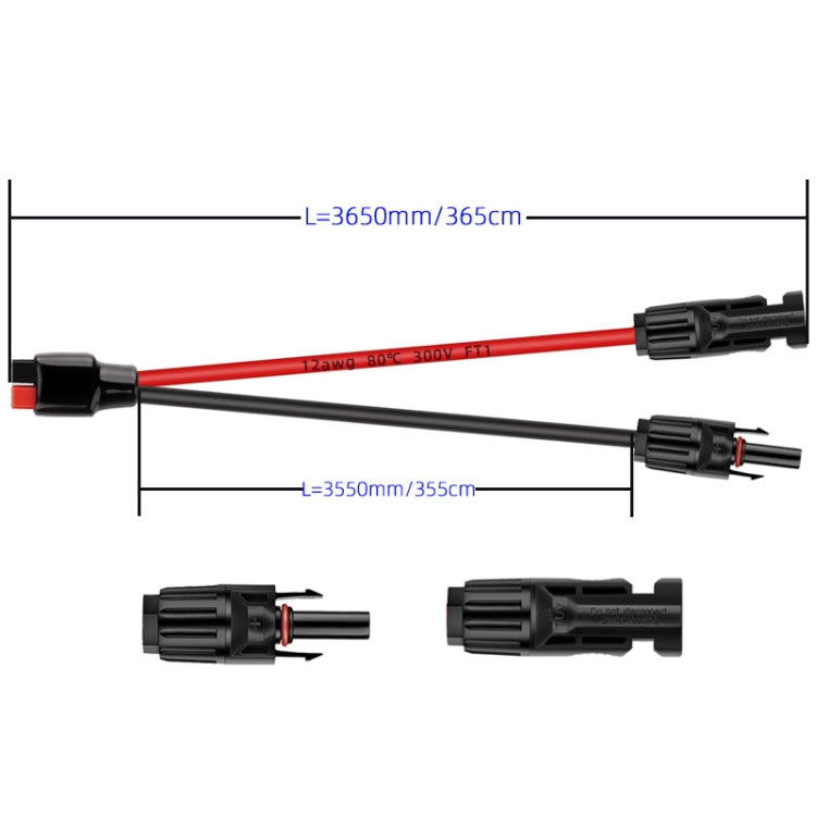 3.65m MC4 to 30A Anderson Mobile Energy Storage Battery Charging Cable - DIY Cables by PMC TechLife | Online Shopping South Africa | PMC TechLife