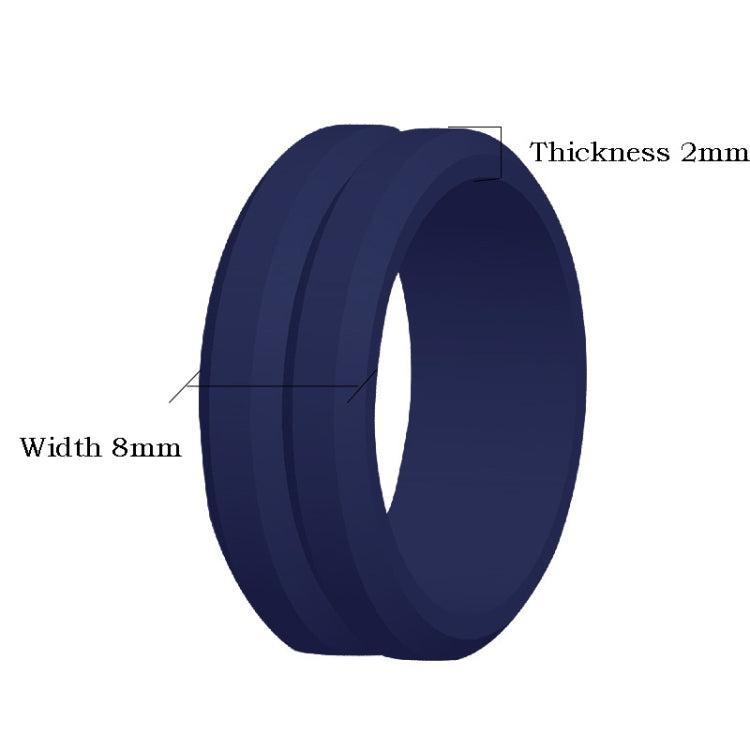 SiR053 V Shaped Grooved Edge Silicone Ring Outdoor Sports Couple Ring No.9(Deep Gray) - Rings by PMC Jewellery | Online Shopping South Africa | PMC Jewellery