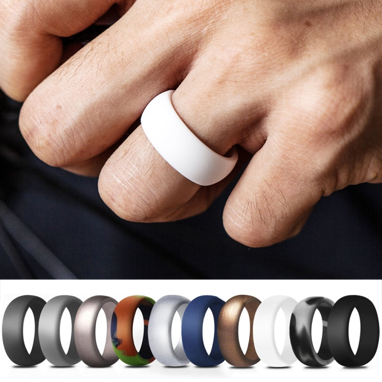 SiR013 8.7mm Curved Outdoor Sports Silicone Ring, Size: No.10(Camouflage Gray) - Rings by PMC Jewellery | Online Shopping South Africa | PMC Jewellery