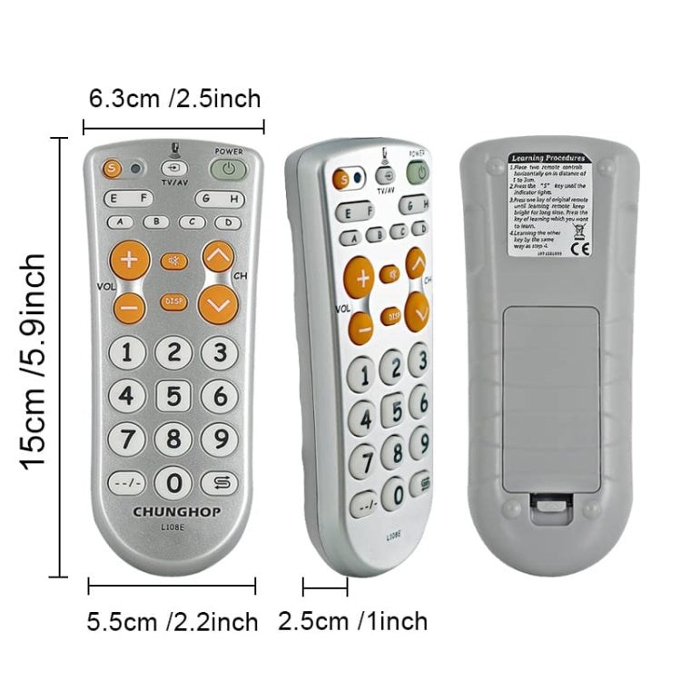 CHUNGHOP L108E Infrared Learning Universal TV Remote Control - TV by CHUNGHOP | Online Shopping South Africa | PMC TechLife | Buy Now Pay Later Mobicred
