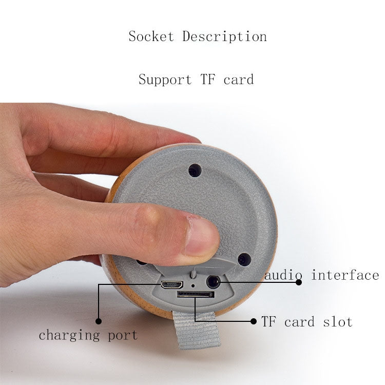 BT811 Mini Wooden Wireless Bluetooth Speaker Support TF Card & 3.5mm AUX(Silver Gray) - Mini Speaker by PMC TechLife | Online Shopping South Africa | PMC TechLife