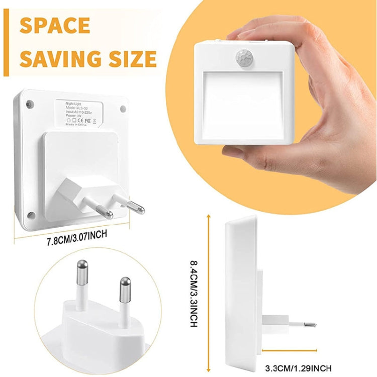 NL2101 Motion Sensor LED Night Light AC Plug Dimming Sleep Lights,Spec: Warm White EU Plug - Sensor LED Lights by PMC TechLife | Online Shopping South Africa | PMC TechLife | Buy Now Pay Later Mobicred