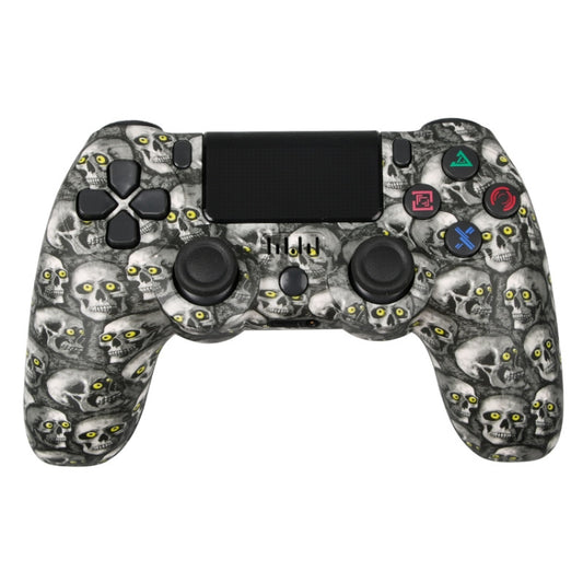 For PS4 Wireless Bluetooth Game Controller With Light Strip Dual Vibration Game Handle(Green Eye Skull) - Gamepads by PMC Jewellery | Online Shopping South Africa | PMC Jewellery