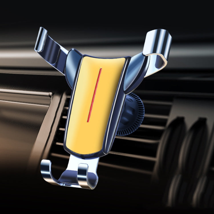 Air Outlet Triangular Gravity Sensor Car Mobile Phone Holder, Color: Golden Hook Clip - Car Holders by PMC TechLife | Online Shopping South Africa | PMC TechLife