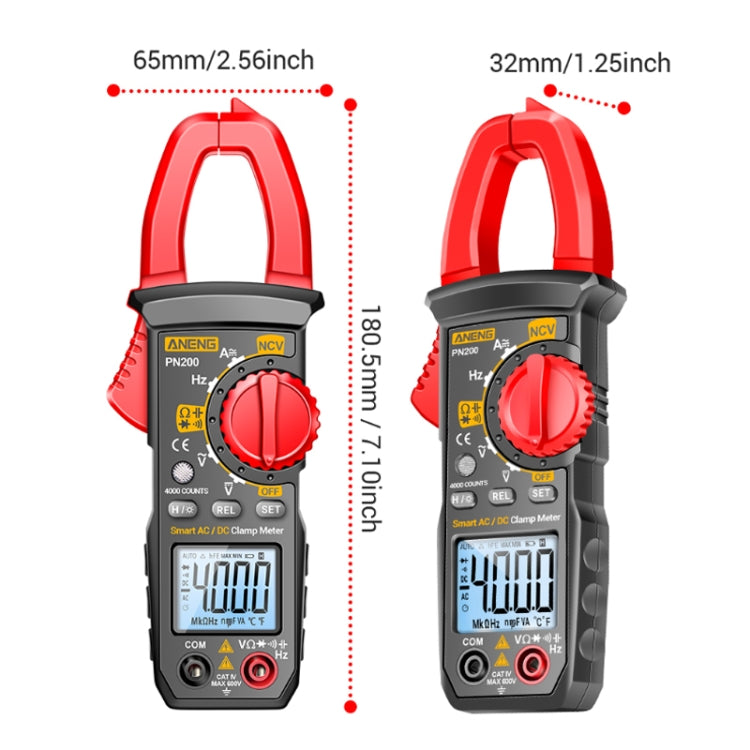 ANENG PN200 AC/DC Measurement High Precision Multifunctional Clamp Meter(Red) - Current & Voltage Tester by ANENG | Online Shopping South Africa | PMC Jewellery | Buy Now Pay Later Mobicred