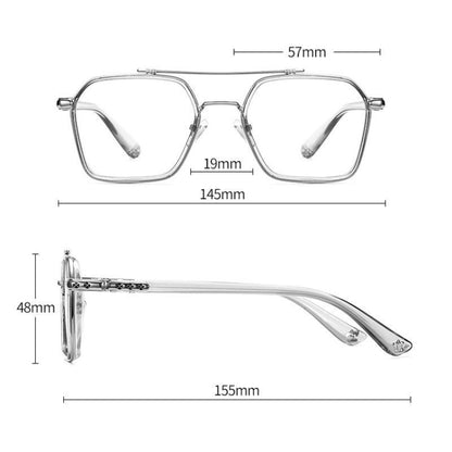 A5 Double Beam Polarized Color Changing Myopic Glasses, Lens: -250 Degrees Change Tea Color(Black Silver Frame) - Plain Glass Spectacles by PMC Jewellery | Online Shopping South Africa | PMC Jewellery