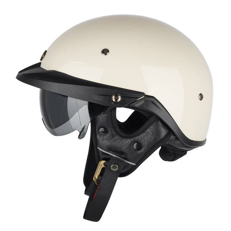 SOMAN Motorcycle Half Helmet Adjustable Helmet With Inner Mirror, Size: M(White) - free shipping - PMC TechLife - Order now!