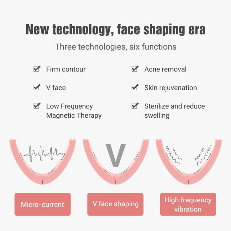 Microcurrent EMS Face Thinning Instrument Smart Red Blue Color Light Skin Rejuvenation Beauty Instrument(Pink) - Beauty Instrument by PMC Jewellery | Online Shopping South Africa | PMC Jewellery