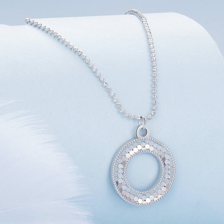 S925 Sterling Silver Platinum Plated Shining O Necklace Jewelry - Necklaces & Pendants by PMC Jewellery | Online Shopping South Africa | PMC Jewellery