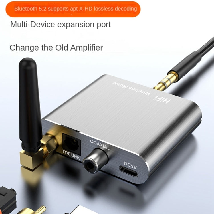 Bluetooth 5.2 Audio Receiver 3.5MM AUX Coaxial Fiber APTX HD Bluetooth Adapter - Audio Receiver Transmitter by PMC Jewellery | Online Shopping South Africa | PMC Jewellery