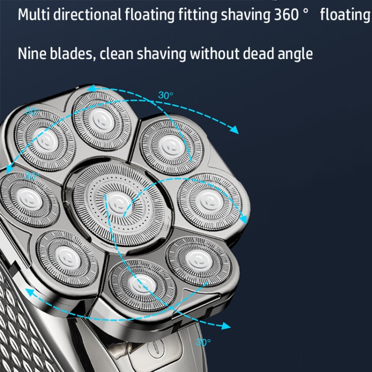 Single Machine 9 Knife Head Multifunctional USB Shaver Full Body Water Washing Shaver Men Hair Bald - Electric Shavers by PMC Jewellery | Online Shopping South Africa | PMC Jewellery