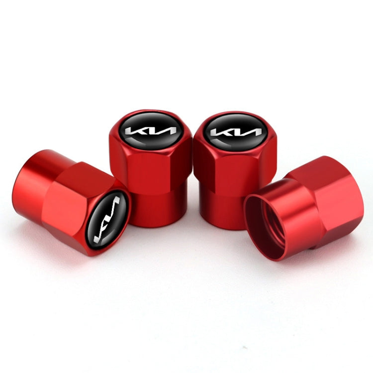 3sets/12pcs For KIA KN Car Tire Valve Core Decorative Metal Cap(Red) - Tire Valve Caps by PMC TechLife | Online Shopping South Africa | PMC TechLife