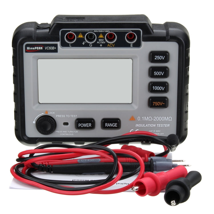 WinAPEX VC60B+ 250/500/1000V DC Digital Insulation Resistance Tester Megger MegOhm Meter - Battery & Resistance Tester by WinAPEX | Online Shopping South Africa | PMC Jewellery