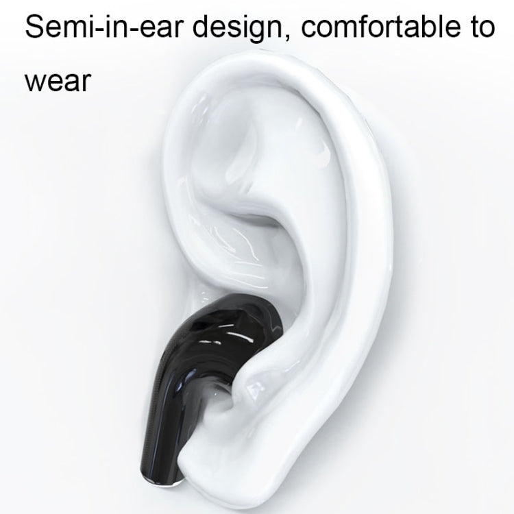 Transparent Semi-In-Ear Stereo Touch Waterproof Noise Reduction Bluetooth Earphones, Color: Black - Bluetooth Earphone by PMC Jewellery | Online Shopping South Africa | PMC Jewellery