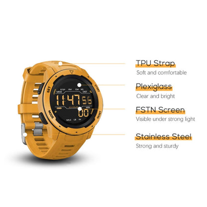 Calorie Pedometer Alarm Clock Waterproof Multifunctional Mountain Sports Shockproof Smartwatch(Gold) - LED Digital Watches by PMC Jewellery | Online Shopping South Africa | PMC Jewellery