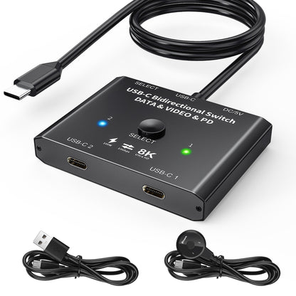 KC-C201 8K30 Type-C / USB-C Bidirectional Switch 10Gbps HD Splitter - USB HUB by PMC Jewellery | Online Shopping South Africa | PMC Jewellery