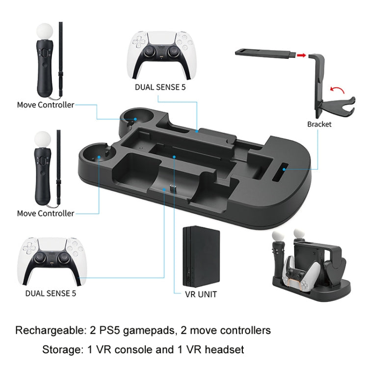 Iplay For PS5/Move/VR Multifunctional Storage Stand Charging Base(White) - Holder by iplay | Online Shopping South Africa | PMC Jewellery