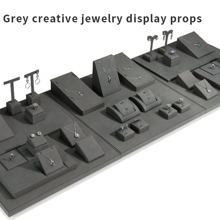 Gray Jewelry Display Microfiber Jewelry Props Display Rack Set 3 - Jewelry Storages by PMC Jewellery | Online Shopping South Africa | PMC Jewellery