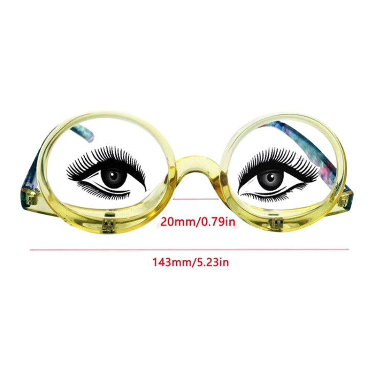 Makeup Magnifying Glass Presbyopic Glasses Flip Swivel Reading Glasses, Degree: +150(Yellow Frame) - Presbyopic Glasses by PMC Jewellery | Online Shopping South Africa | PMC Jewellery