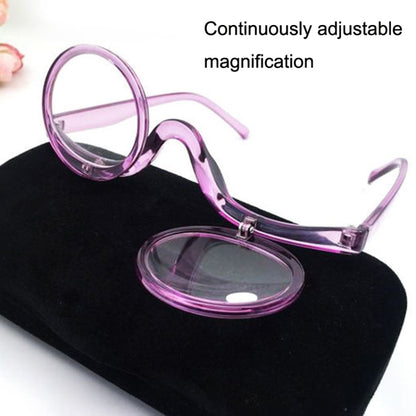 Makeup Magnifying Glass Presbyopic Glasses Flip Swivel Reading Glasses, Degree: +100(Transparent Gray) - Presbyopic Glasses by PMC Jewellery | Online Shopping South Africa | PMC Jewellery