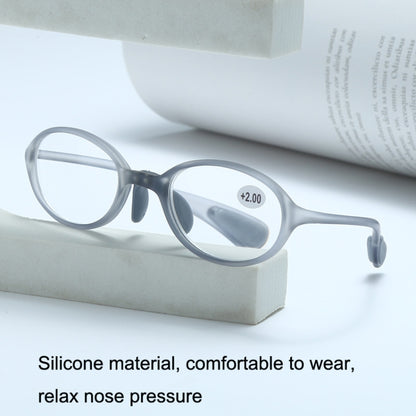 Portable Magnifying Glass Presbyopic Glasses Silicone Anti-Blue Light Reading Glasses, Degree: +200(Light Gray) - Presbyopic Glasses by PMC Jewellery | Online Shopping South Africa | PMC Jewellery