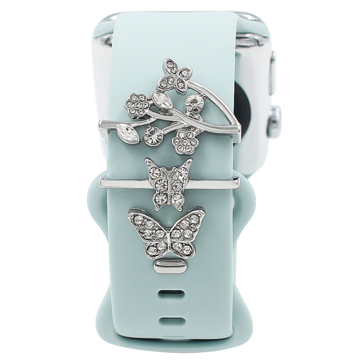 3pcs/Set Smart Watch Silicone Watch Band Decorative Ring Butterfly Buckle Watch Band Decorations(1) - Watch Accessories & Parts by PMC Jewellery | Online Shopping South Africa | PMC Jewellery