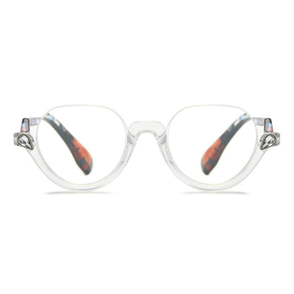Diamond Studded Cat Eye Presbyopic Glasses Half-frame Fish-filament Glasses Unisex, Degree: +100(Transparent Flower Feet) - Presbyopic Glasses by PMC Jewellery | Online Shopping South Africa | PMC Jewellery