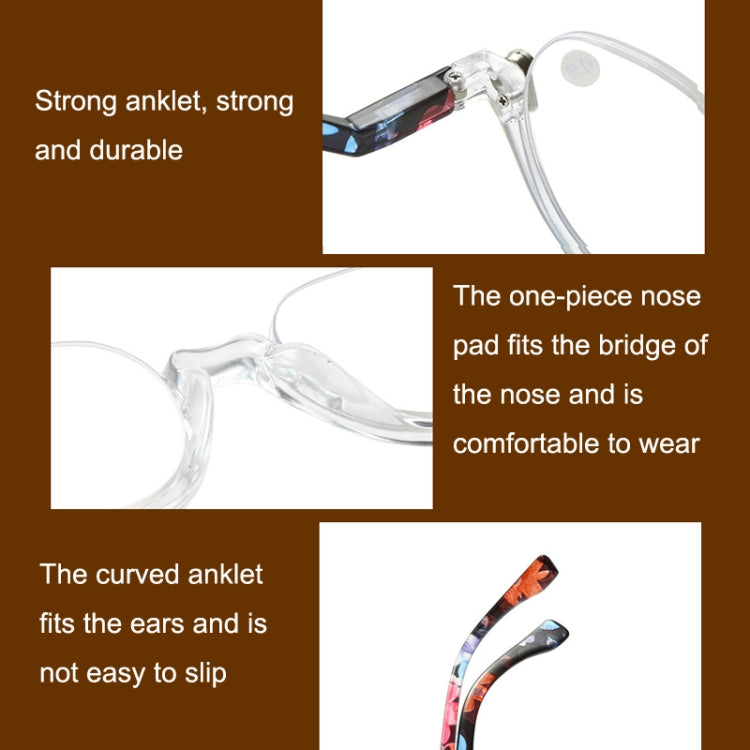 Retro Flexible Durable Portability HD Presbyopic Glasses +250(Beanflower) - Presbyopic Glasses by PMC Jewellery | Online Shopping South Africa | PMC Jewellery