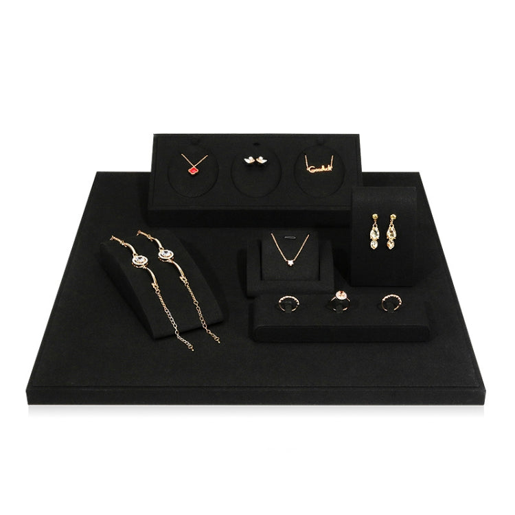 Black Microfiber Necklace Ring Jewelry Display Live Jewelry Prop Rack Set 5 - Jewelry Storages by PMC Jewellery | Online Shopping South Africa | PMC Jewellery