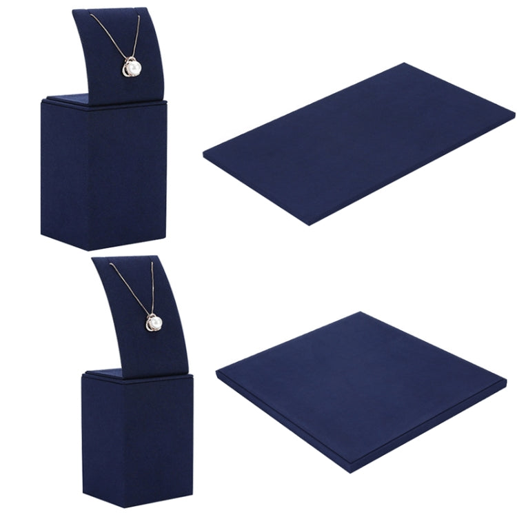 45x50x2cm Bottom Plate Jewelry Display Props Blue Microfiber Window Necklace Earring Ring Stand - Jewelry Storages by PMC Jewellery | Online Shopping South Africa | PMC Jewellery