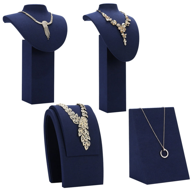 8x8x43cm Diorama Necklace Holder Jewelry Display Props Blue Microfiber Window Necklace Earring Ring Stand - Jewelry Storages by PMC Jewellery | Online Shopping South Africa | PMC Jewellery