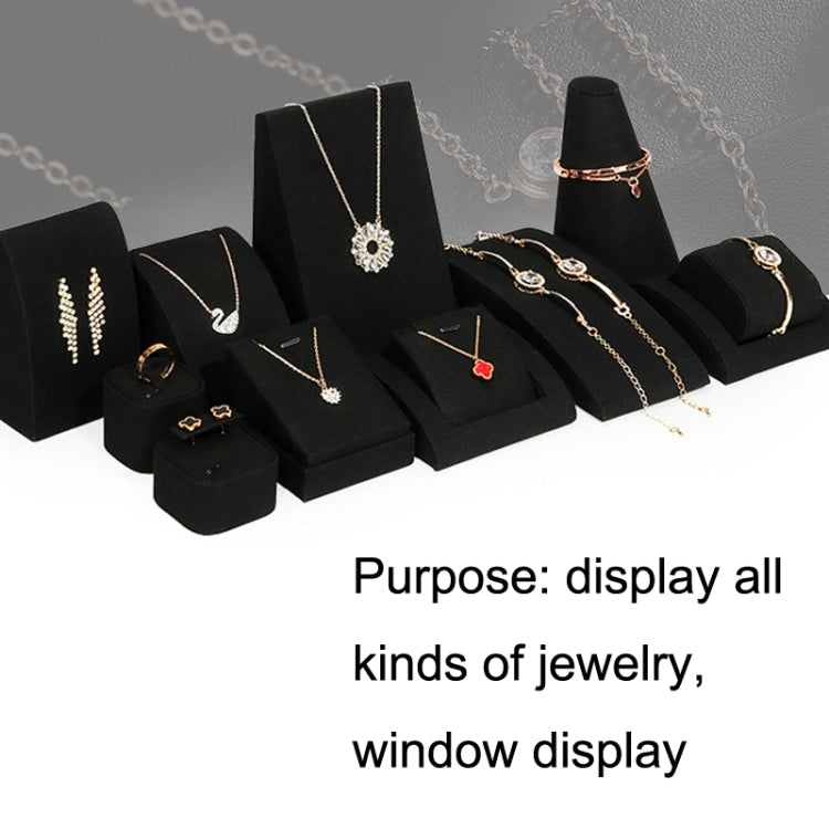 18x20x6cm Horizontal Portrait Seat Black Microfiber Necklace Ring Jewelry Display Live Jewelry Prop Rack - Jewelry Storages by PMC Jewellery | Online Shopping South Africa | PMC Jewellery