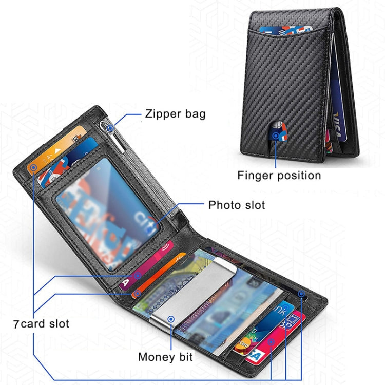 RFID Anti-Theft Brush Men Vintage Leather Wallet Card Case(Flat Pattern+Black Inside) - Antimagnetic RFID Package by PMC TechLife | Online Shopping South Africa | PMC TechLife | Buy Now Pay Later Mobicred